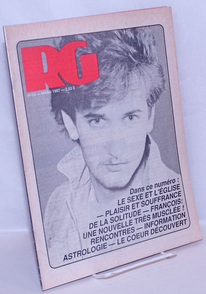 Cat.No: 269723 Le magazine RG [Revue Gai]: le mensuel gai Québécois; #54, Mars 1987: Le Sexe et l'Église. Alain Bouchard, éditeur.