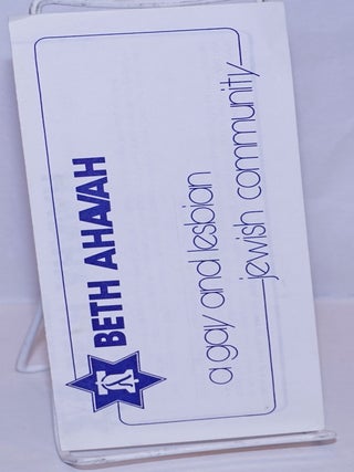 Cat.No: 270202 Beth Ahavah: a gay & lesbian Jewish community [brochure