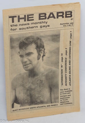 Cat.No: 270224 The Barb: the news monthly for Southern Gays; vol. 2, #8, September 1975:...