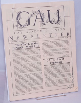 Cat.No: 270410 Gay Academic Union Newsletter; vol. 1 #2, Summer 1978: The State of the...