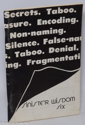 Cat.No: 270585 Sinister Wisdom: a journal of words and pictures for the lesbian...