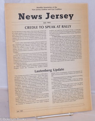 Cat.No: 270663 News Jersey: monthly newsletter of the NJ Lesbian & Gay Coalition; July,...