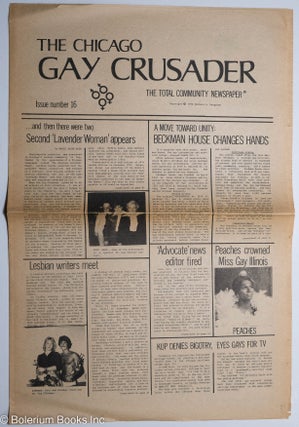 Cat.No: 270967 Chicago Gay Crusader: the total community newspaper; #16, 1974: Second...