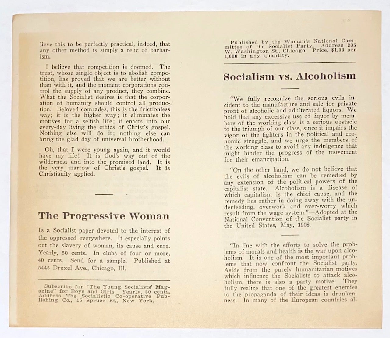 Socialism vs alcoholism with Frances Willard on Socialism