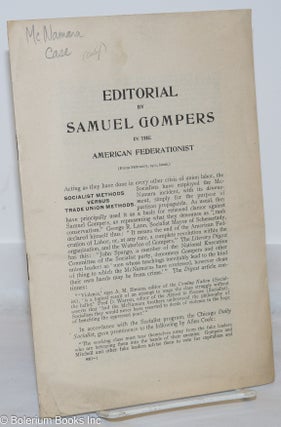 Cat.No: 271061 Editorial by Samuel Gompers in American Federationist (from February, 1912...