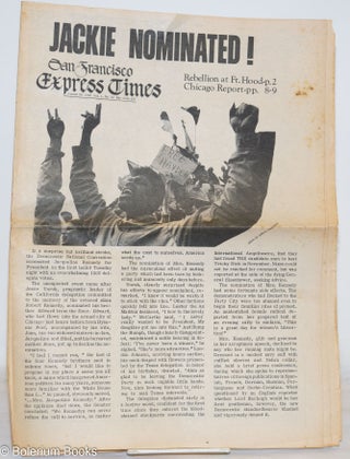 Cat.No: 271095 San Francisco Express Times, vol. 1, #32, August 28, 1968: Jackie...