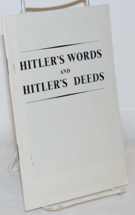 Cat.No: 271330 Hitler's Words and Hitler's Deeds