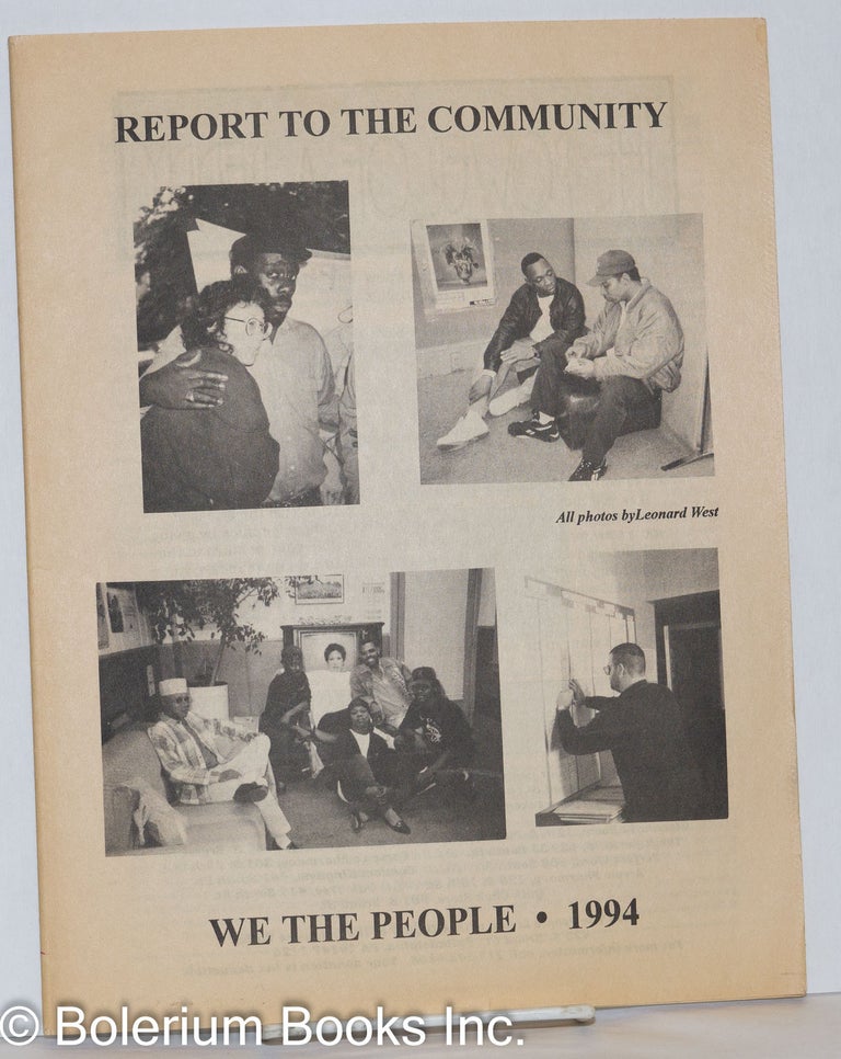 Cat.No: 271332 Alive & Kicking: the newsletter & calendar of We the People Living With AIDS/HIV of the Delaware Valley; vol. 4, #4, December, 1994: Report to the Community. Rev. Herbert E. Evans, Pam Ladds, Rob Capone, Arnold Jackson, Timothy Cwiek.