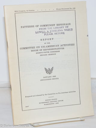 Cat.No: 271642 Patterns of Communist Espionage. Report by the Committee on Un-American...