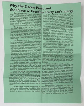 Cat.No: 271670 Why the Green Party and the Peace and Freedom Party can't merge [handbill