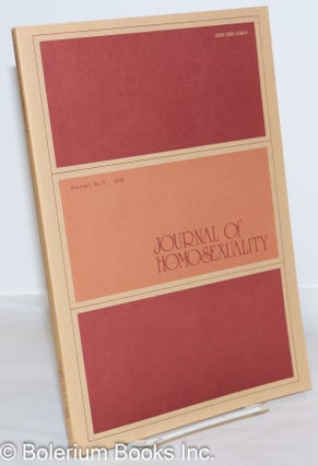 Cat.No: 271719 Journal of Homosexuality: vol. 1, #3, Spring 1976. Charles Silverstein,...