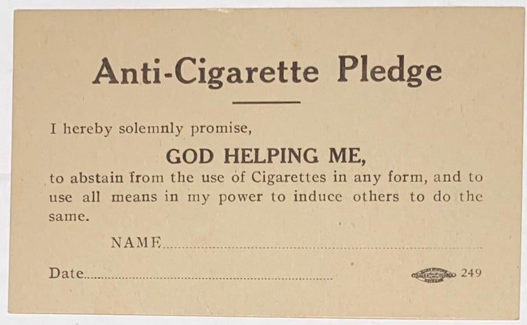 Cat.No: 271851 Anti-Cigarette Pledge [card]
