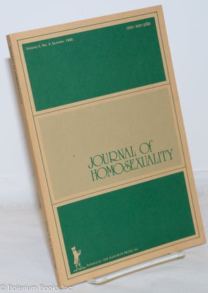Cat.No: 271952 Journal of Homosexuality: vol. 5, #4, Summer 1980. John De Cecco, Walter...