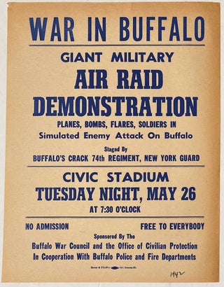 Cat.No: 272175 War in Buffalo. Giant military air raid demonstration. Planes, bombs,...