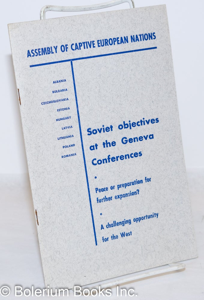 Cat.No: 272270 Soviet Objectives at the Geneva Conferences