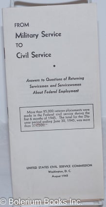 Cat.No: 272351 From Military Service to Civil Service: Answers to Questions of Returning...