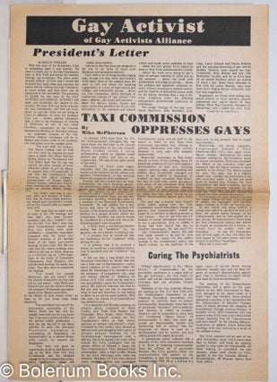 Cat.No: 272427 Gay Activist & Lesbian Activist: February 1973; Taxi Commission Oppresses...
