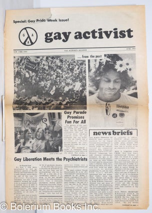 Cat.No: 272431 Gay Activist: July 1973 [states June on first page] Gay Pride Parade....