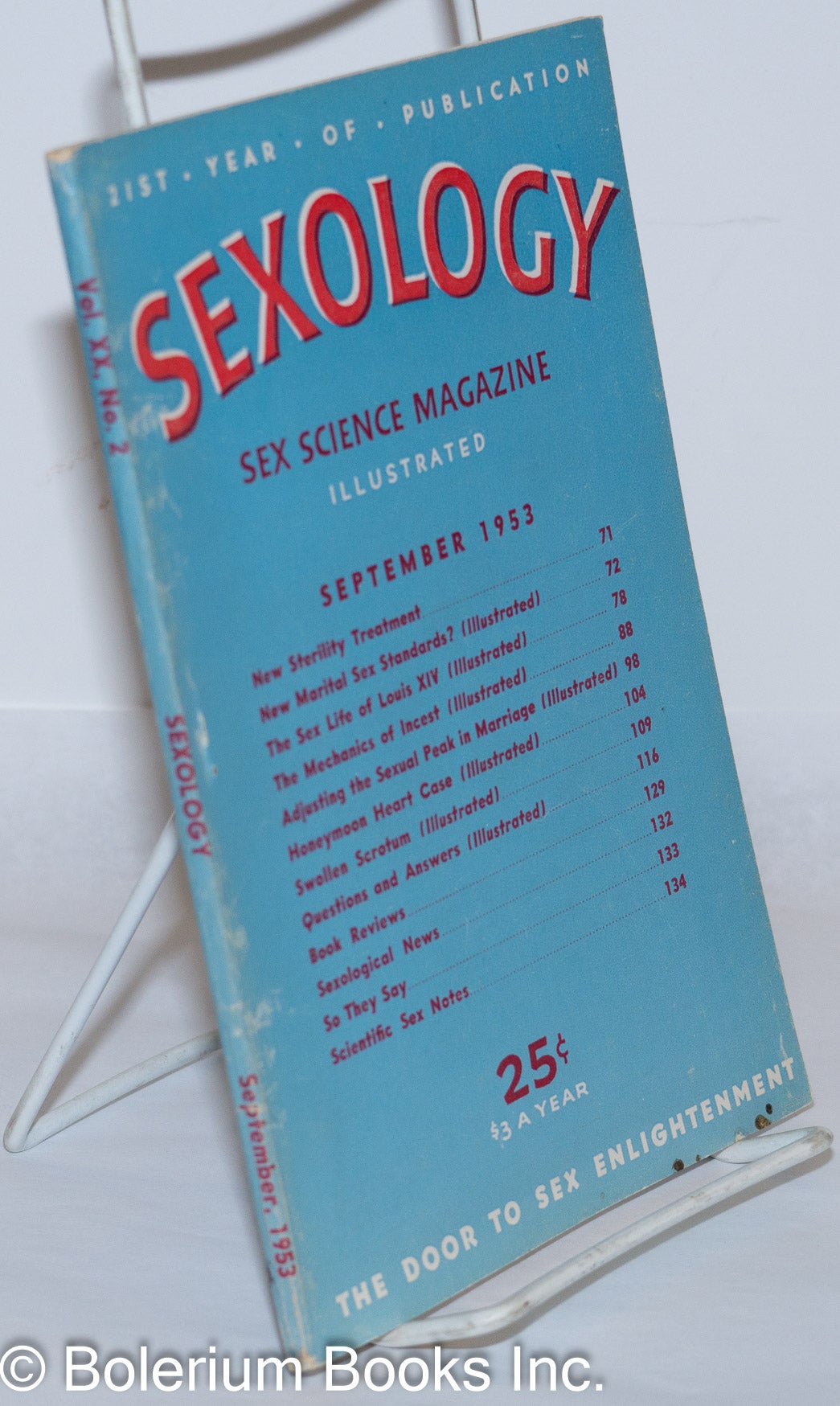 Sexology: sex science magazine illustrated; vol. 20, #2, Sept. 1953 by Hugo  Gernsback, H. Winfield Margaret Gillett, Justus Day on Bolerium Books