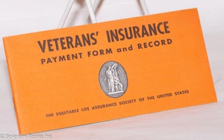 Cat.No: 272922 Veterans' Insurance Payment Form and Record