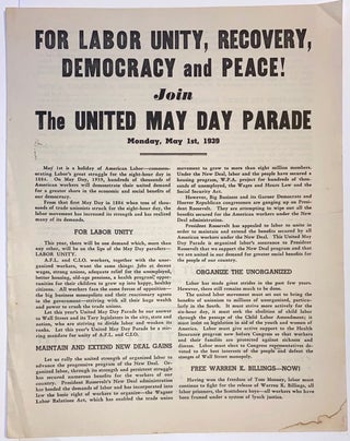 Cat.No: 273141 For labor unity, recovery, democracy and peace! Join the United May Day...