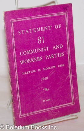 Cat.No: 273469 Statement of 81 Communist and Workers Parties Meeting in Moscow, USSR 1960