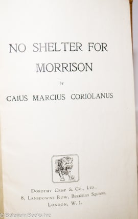 No Shelter for Morrison [a play]