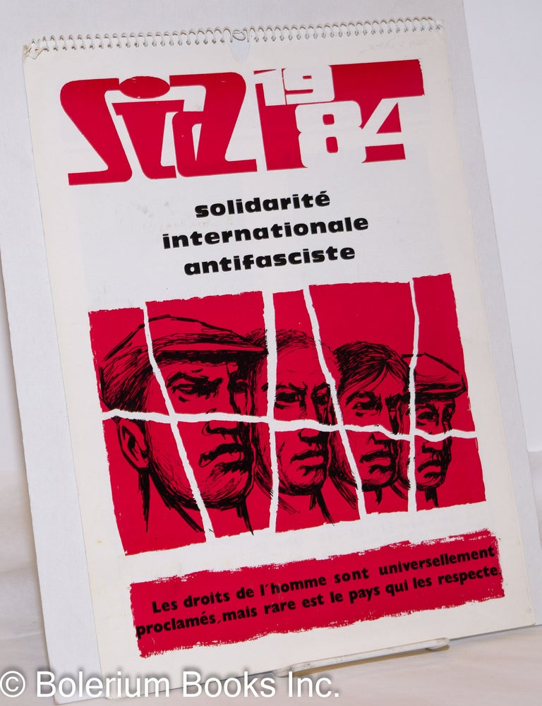 Cat.No: 273653 Solidarit&eacute; Internationale Antifasciste 1984 [calendar]. Fernando Ferrer Quesada, Federica Montseny.