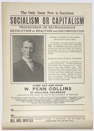 Cat.No: 273708 The only issue now is Socialism. Socialism or Capitalism. Progression or...
