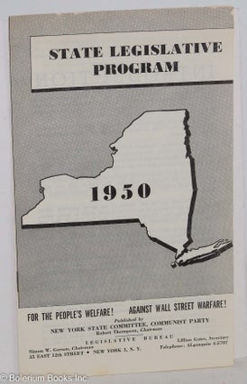 Cat.No: 273894 State legislative program, 1950. for the people's welfare! Against Wall...
