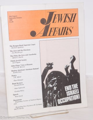 Cat.No: 274396 Jewish affairs: Vol. 19, no. 3-4, September/October 1989. Herbert Aptheker