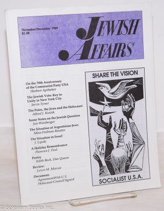 Cat.No: 274397 Jewish affairs: Vol. 19, no. 3-4, September/October 1989. Herbert Aptheker