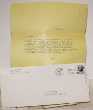 Cat.No: 274449 [Typed letter and envelope to David Meltzer]. Don Schenker