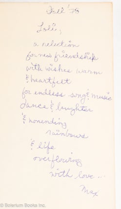 Sojourns: poems of Max Strasmich [inscribed & signed]