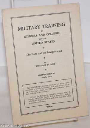 Cat.No: 274773 Military training in schools and colleges of the United States: The facts...