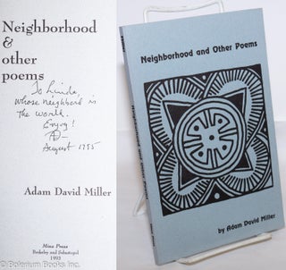 Cat.No: 275026 Neighborhood and Other Poems. Adam David Miller