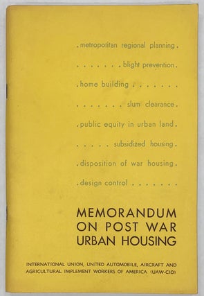 Cat.No: 275162 Memorandum on post war urban housing