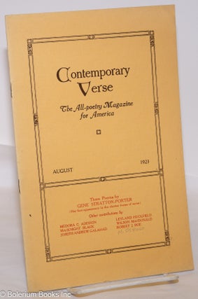Cat.No: 275221 Contemporary Verse: the all-poetry magazine for America; vol. 16, #2,...