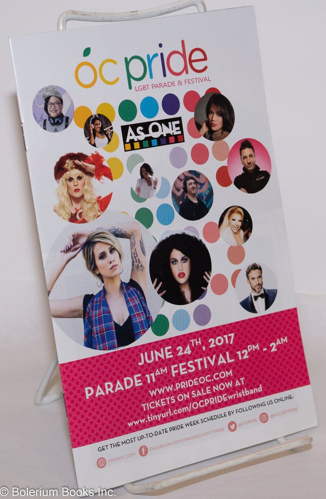 Cat.No: 275788 OC Pride: LGBT Parade & Festival [pocket program] June 24th, 2017: As One