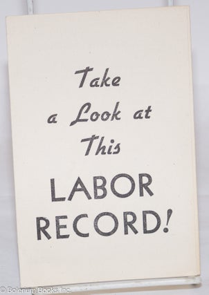 Cat.No: 275987 Take a Look at This Labor Record!