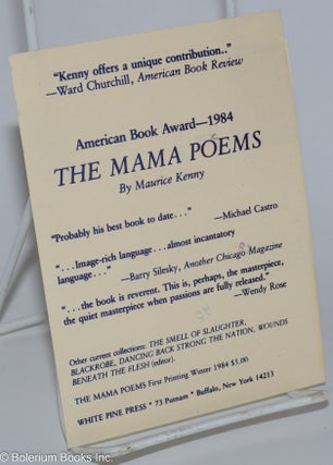 Cat.No: 276291 Postcard announcing Maurice Kenny's book The Mama Poems. Maurice Kenny