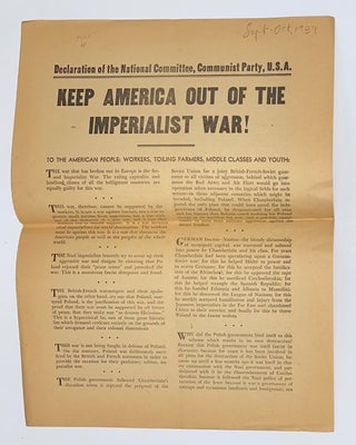 Cat.No: 276329 Keep America out of the imperialist war! Declaration of the National...