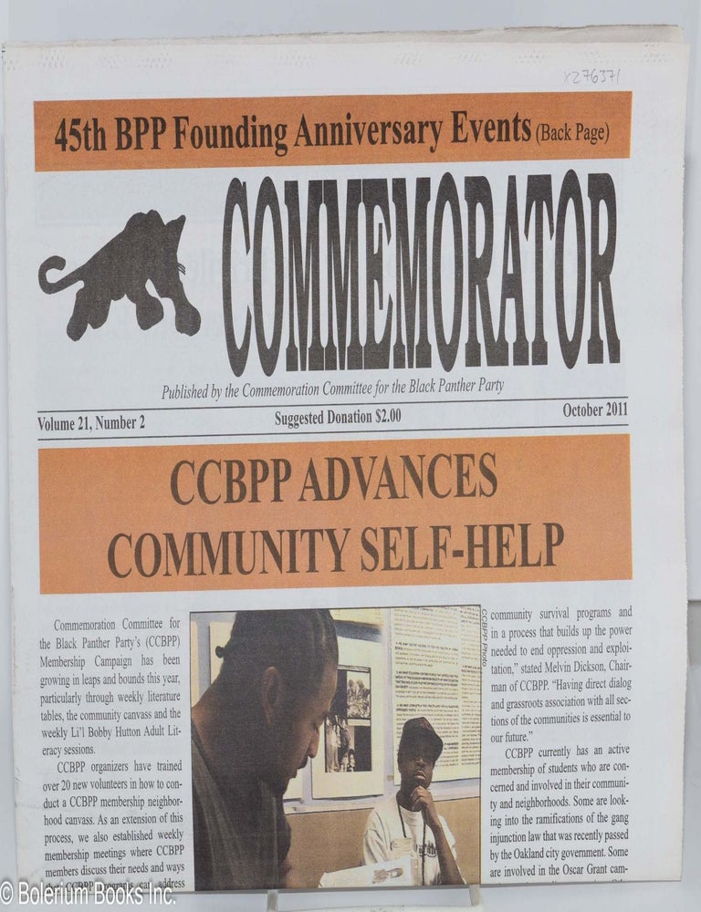 Cat.No: 276371 The Commemorator. Vol. 21 no. 2 (October 2011); 45th BPP