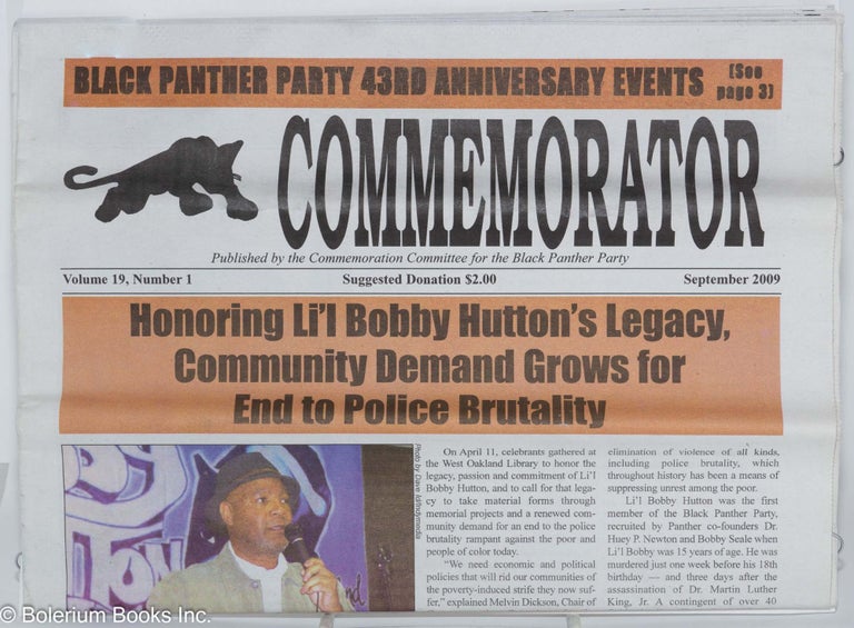 Cat.No: 276386 The Commemorator. vol. 19 no. 1 (September 2009);. Commemoration Committee for the Black Panther Party.