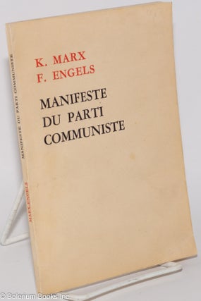 Cat.No: 276694 Manifeste du Parti Communiste. Karl Marx, Friedrich Engels