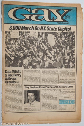 Cat.No: 277017 Gay: vol. 2, #48, April 12, 1971: 3,000 March on NY State Capitol. Lige...