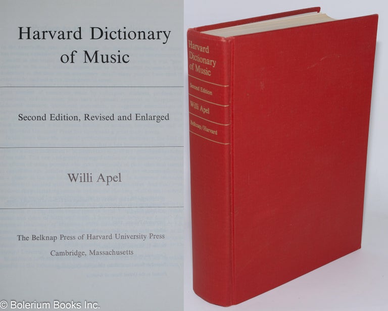 Cat.No: 277043 Harvard Dictionary of Music. Second Edition, Revised and Enlarged. Willi Apel.