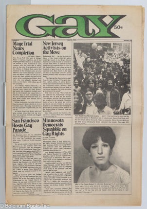 Cat.No: 277101 Gay: vol. 3, #81, July 24, 1972; New Jersey Activists on the Move. Lige...