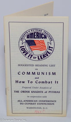 Cat.No: 277260 Suggested Reading List on Communism and How to Combat it. Prepared under...