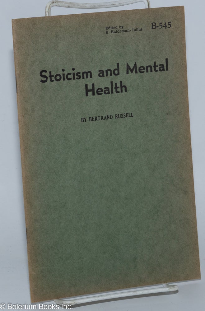 Cat.No: 277580 Stoicism and Mental Health. Bertrand Russell.